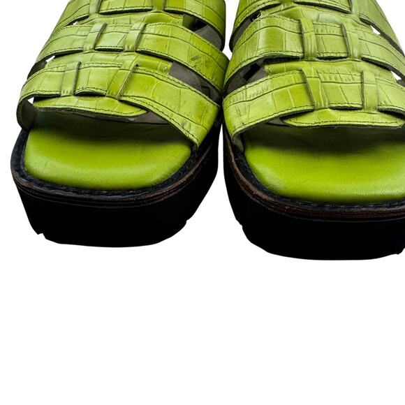 Intentionally Haddie Dad Green Croc Fisherman Chunky Sandals Women's Size 9 - Picture 2 of 9